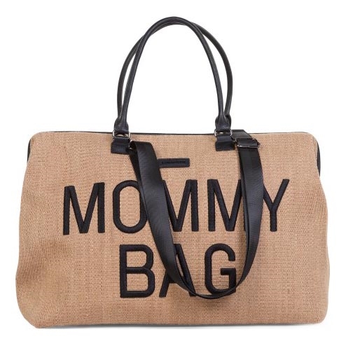 Childhome - Luiertas MOMMY BAG RAFFIA LOOK beige