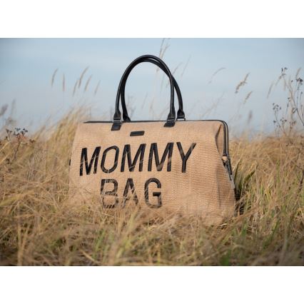 Childhome - Luiertas MOMMY BAG RAFFIA LOOK beige