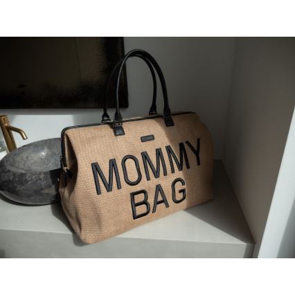 Childhome - Luiertas MOMMY BAG RAFFIA LOOK beige