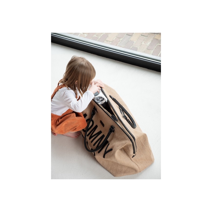 Childhome - Luiertas MOMMY BAG RAFFIA LOOK beige