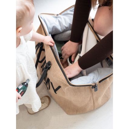 Childhome - Luiertas MOMMY BAG RAFFIA LOOK beige