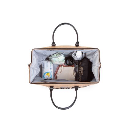 Childhome - Luiertas MOMMY BAG RAFFIA LOOK beige