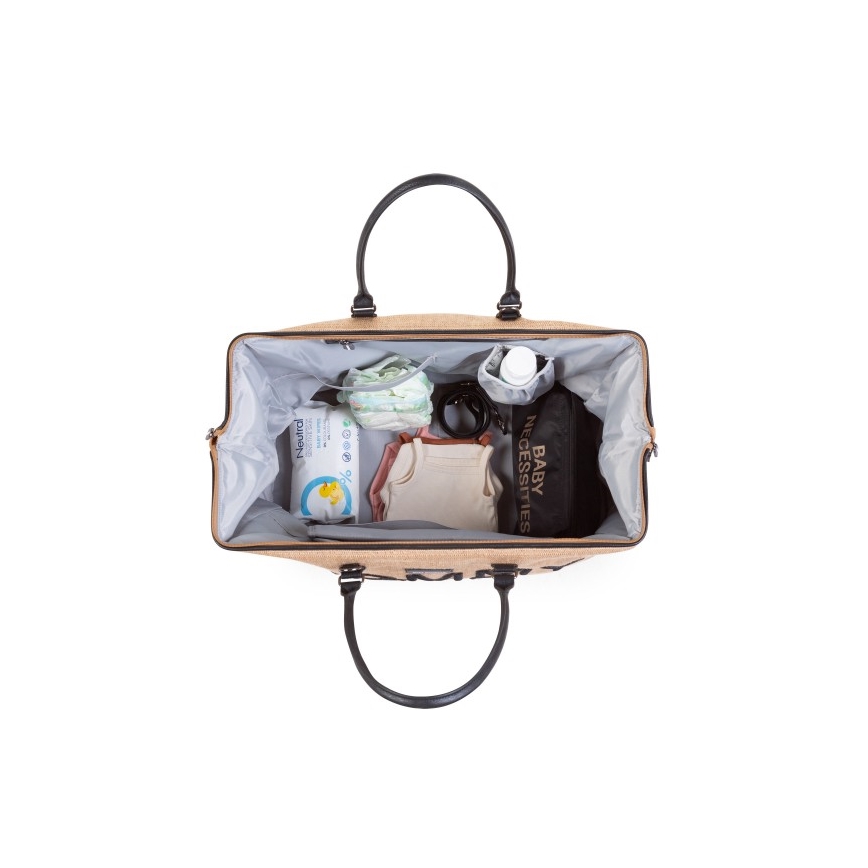 Childhome - Luiertas MOMMY BAG RAFFIA LOOK beige