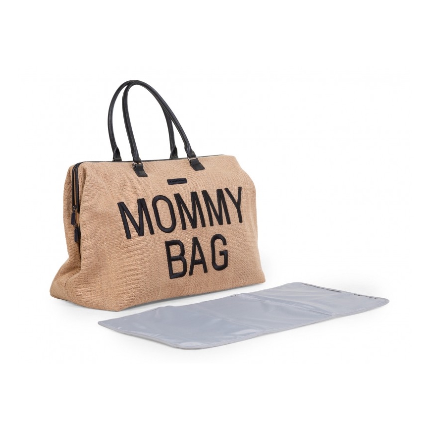 Childhome - Luiertas MOMMY BAG RAFFIA LOOK beige