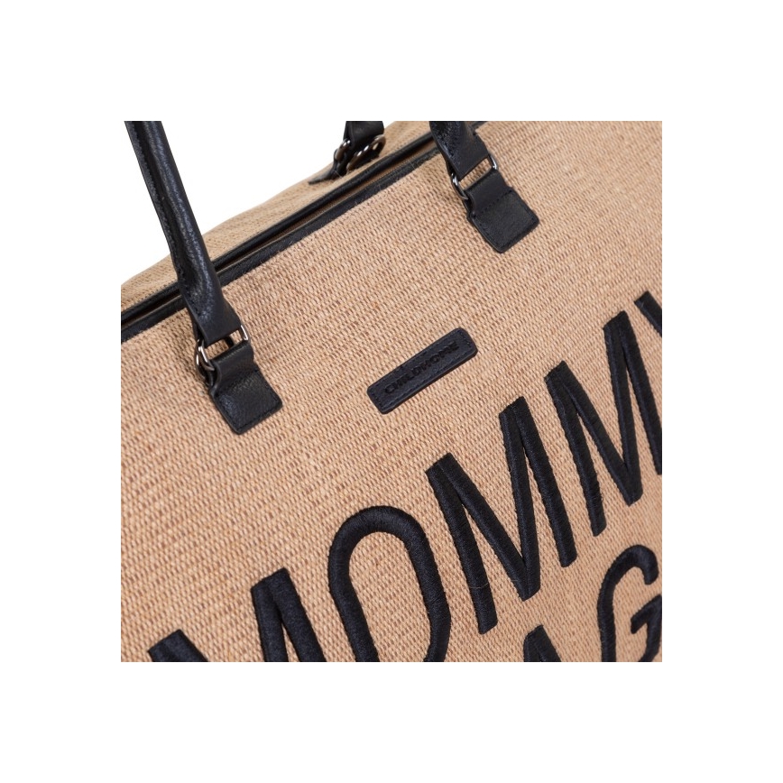 Childhome - Luiertas MOMMY BAG RAFFIA LOOK beige