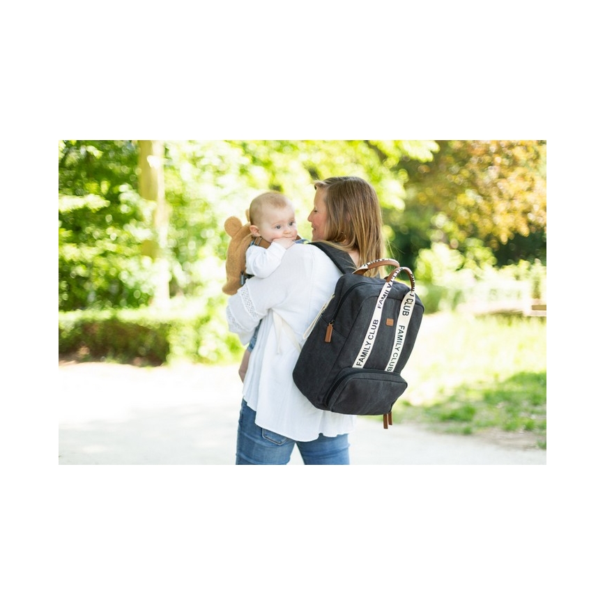Childhome - Sac à dos à langer FAMILY CLUB noir