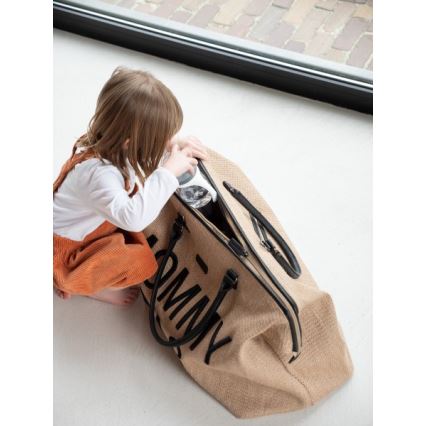 Childhome - Sac à langer MOMMY BAG RAFFIA LOOK beige