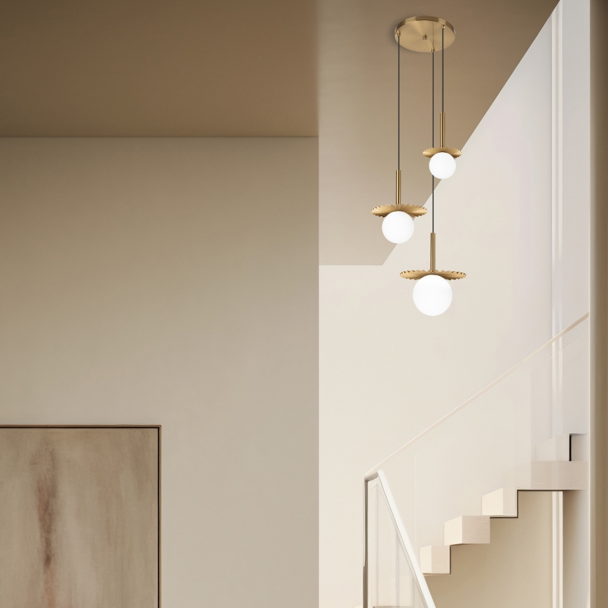 CHITA hanglamp met kabel 3xG9/5W/230V goudkleurig