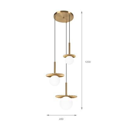 CHITA hanglamp met kabel 3xG9/5W/230V goudkleurig