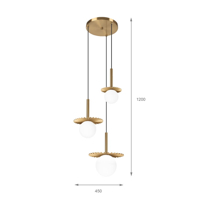 CHITA hanglamp met kabel 3xG9/5W/230V goudkleurig