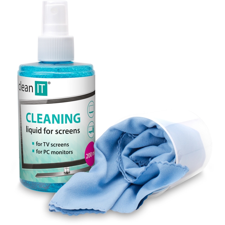 CLEAN IT CL-180 - Schermreinigingsoplossing met doek 200 mm