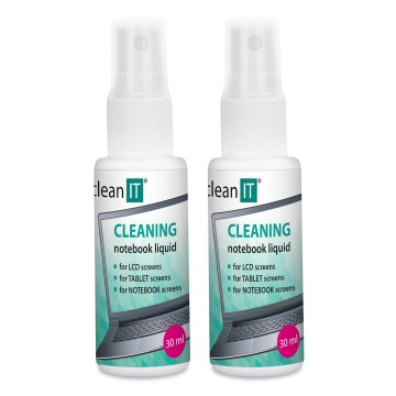CLEAN IT CL-182 - Schermreinigingsoplossing met doek 2x 30 mm