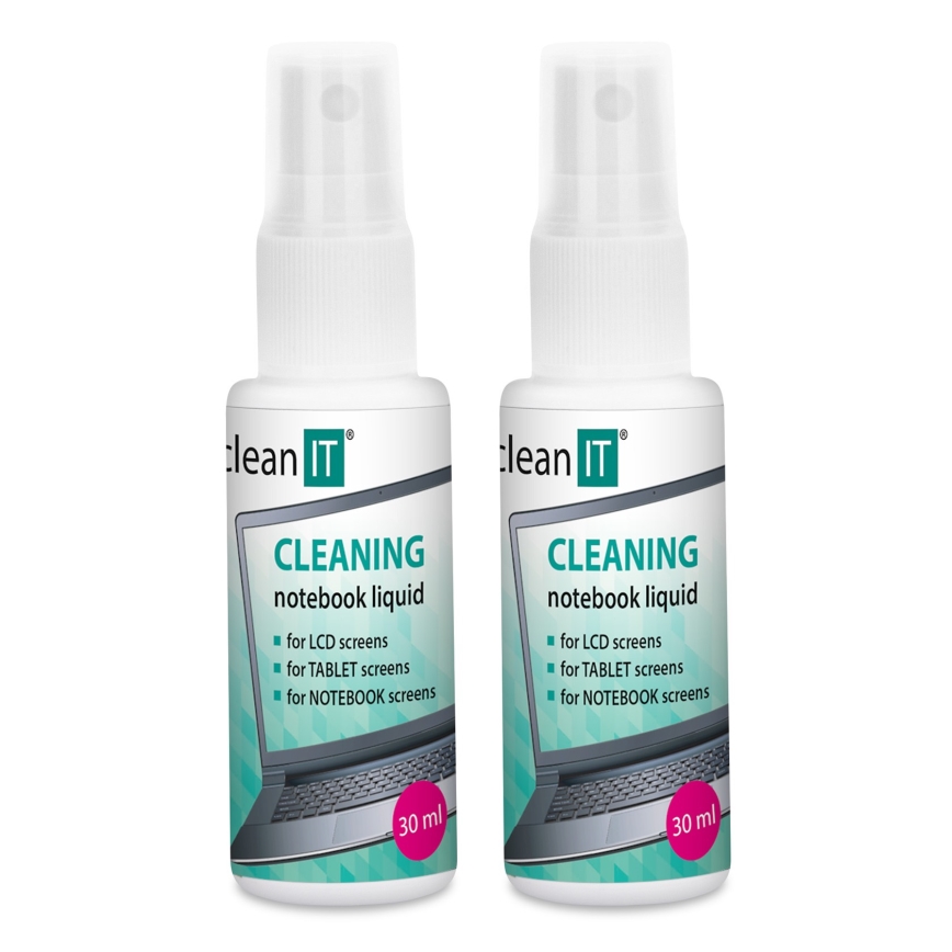 CLEAN IT CL-182 - Schermreinigingsoplossing met doek 2x 30 mm