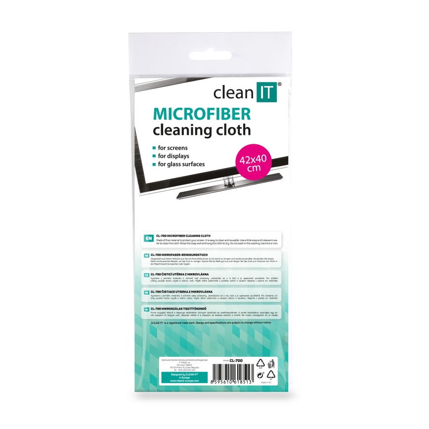 CLEAN IT CL-700 - Microvezel reinigingsdoek 40x42 cm blauw