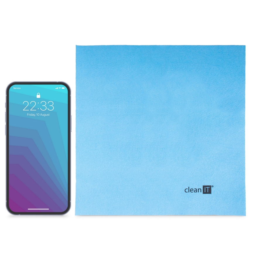 CLEAN IT CL-710 - Microvezel reinigingsdoek 19x19 cm blauw