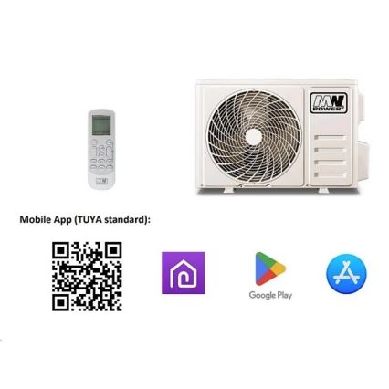 Climatiseur 12K V1 3,65 kW 12000 BTU Wi-Fi Tuya blanc + télécommande
