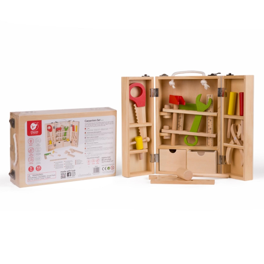 Coffret d'outils en bois, 30 pièces