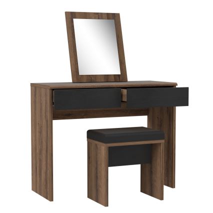 Coiffeuse JUNO + tabouret 45x29,6 cm brun/noir