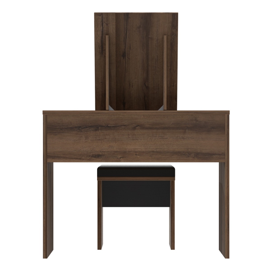 Coiffeuse JUNO + tabouret 45x29,6 cm brun/noir