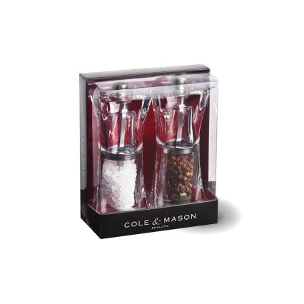 Cole&Mason - Coffret de moulins à sel et à poivre CRYSTAL 2 pcs 12,5 cm