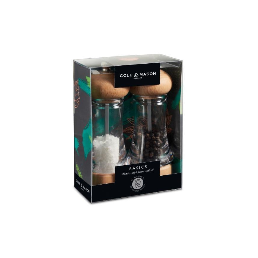 Cole&Mason - Coffret de moulins à sel et poivre BASICS 2 pcs hêtre 16 cm