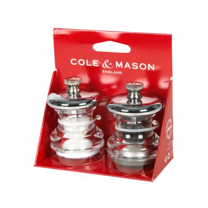 Cole&Mason - Coffret de moulins à sel et poivre BUTTON 2 pièces 6,5 cm