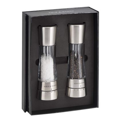 Cole&Mason - Coffret de moulins à sel et poivre DERWENT 2 pcs 19 cm chrome brillant