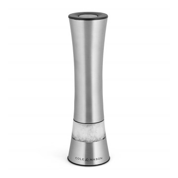 Cole&Mason - Elektrisch salt or pepper grinder BURFORD 4xAAA 18 cm mat chroom