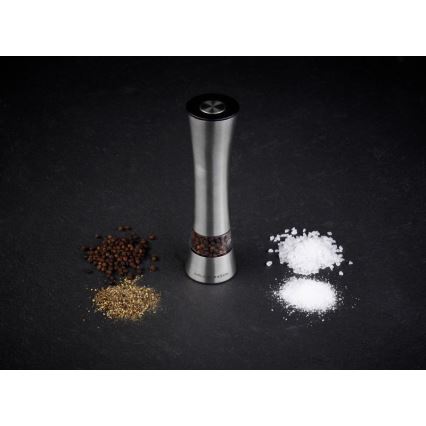 Cole&Mason - Elektrisch salt or pepper grinder BURFORD 4xAAA 18 cm mat chroom