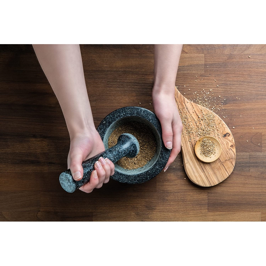 Cole&Mason - Granieten vijzel met een stamper GRANITE diameter 18 cm graniet/zwart