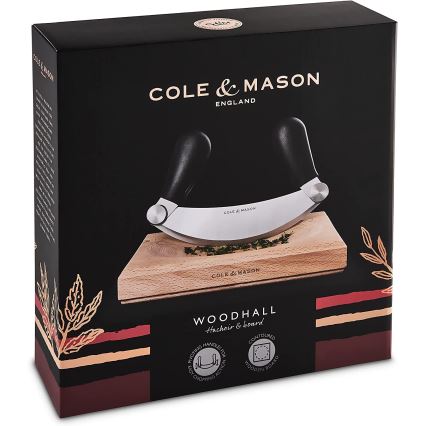 Cole&Mason - Keuken snijplank en wiegmes 21,5x51,5 cm beuken