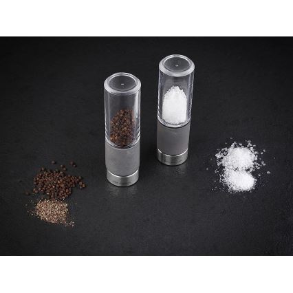 Cole&Mason - Lot de 2 moulins à sel et à poivre REGENT CONCRETE, béton, 18 cm