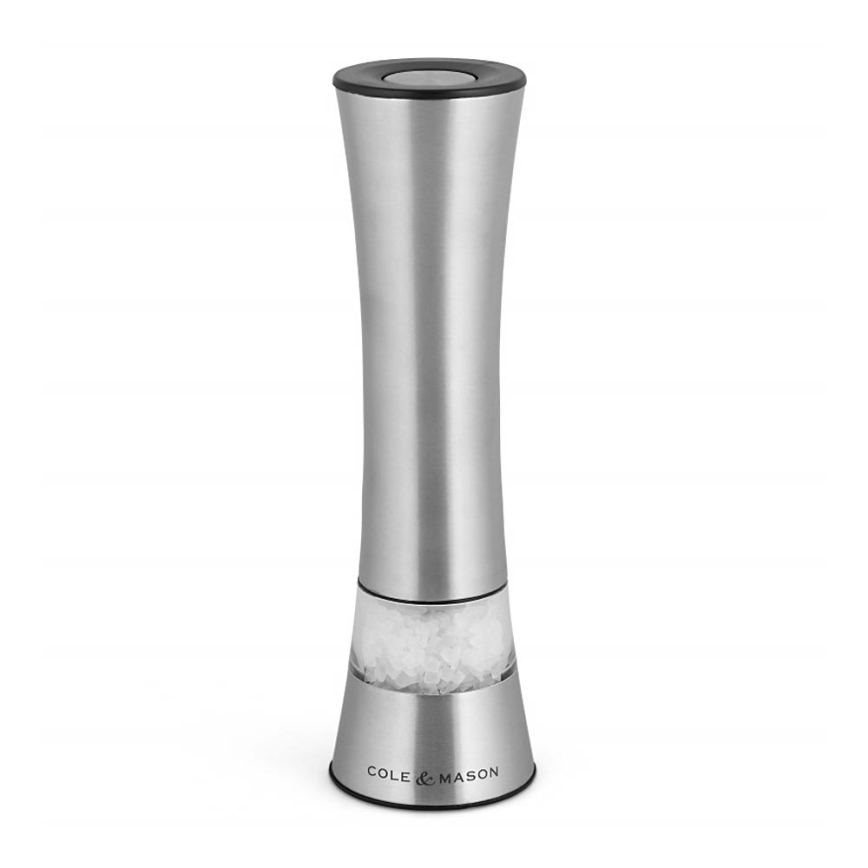 Cole&Mason - Moulin à sel ou à poivre électrique BURFORD 4xAAA 18 cm chrome mat