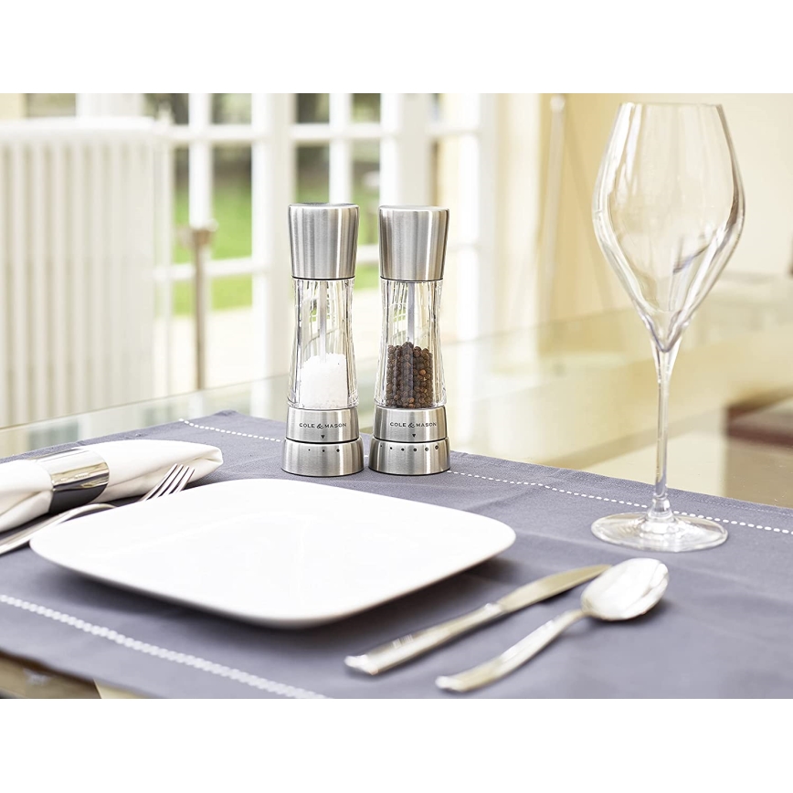 Cole&Mason - Pepermolen DERWENT 19 cm glanzend chroom