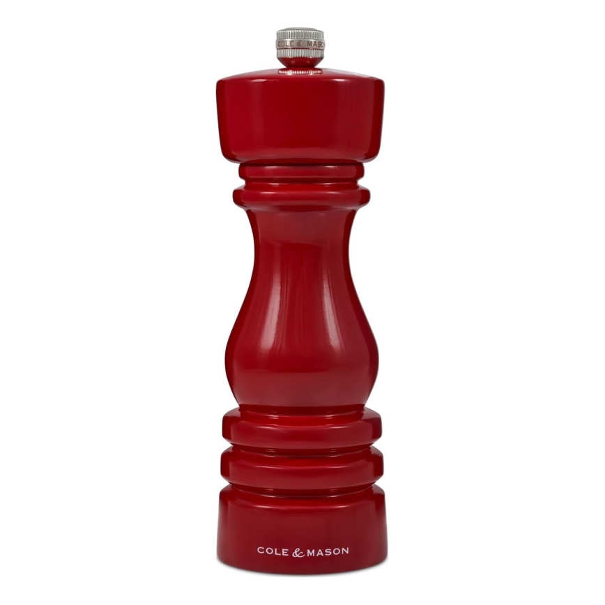 Cole&Mason - Pepermolen LONDON 18 cm beuken/rood