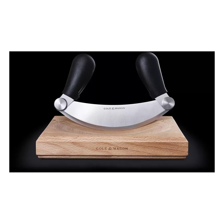 Cole&Mason - Planche à découper et couteau cradle 21,5x51,5 cm hêtre