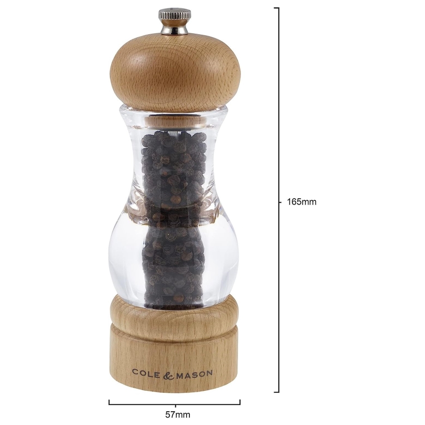 Cole&Mason - Set zout- en pepermolens BEUKEN 2 stuks beuken 16,5 cm