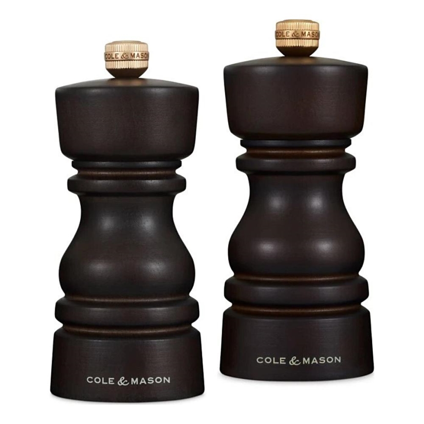 Cole&Mason - Set zout- en pepermolens LONDON 2 st. 13 cm beuken/bruin