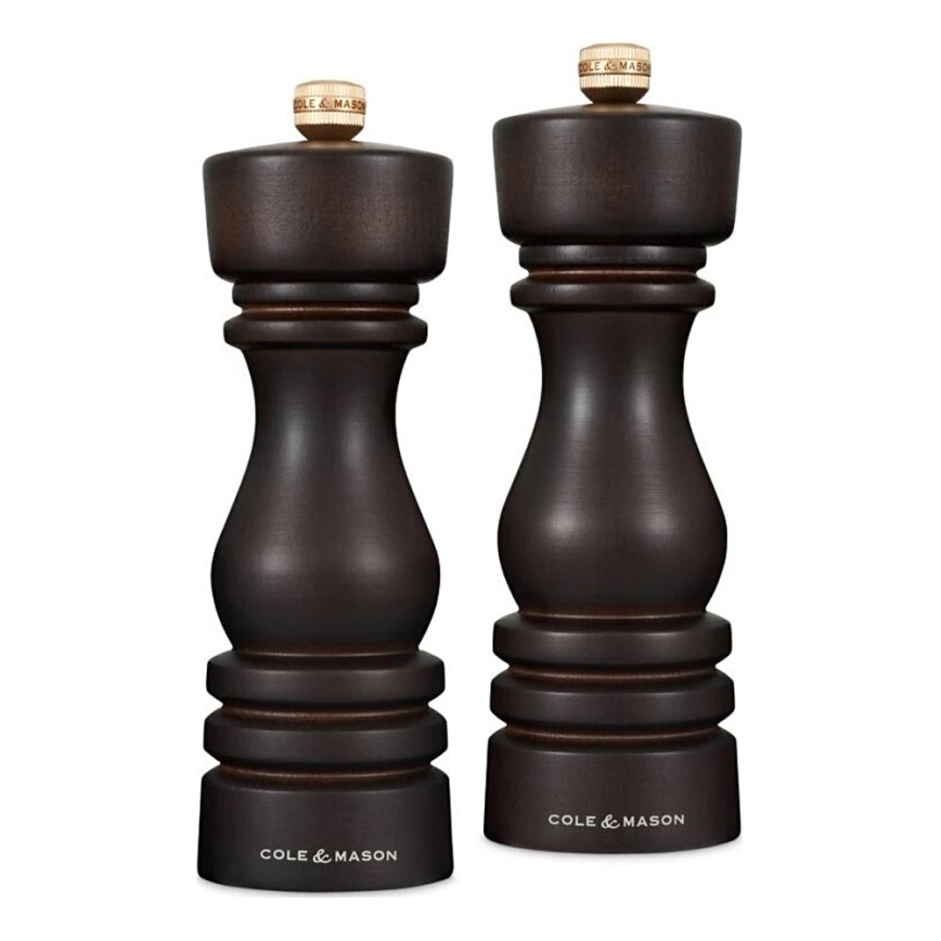 Cole&Mason - Set zout- en pepermolens LONDON 2 st. 18 cm beuken/bruin