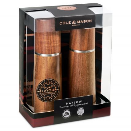 Cole&Mason - Set zout- en pepermolens MARLOW acacia 2 stuks 18,5 cm