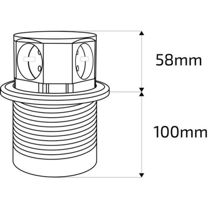 Colonne à prises pour plateau de table 4x230V