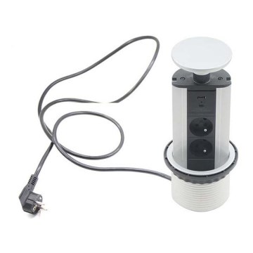 Colonne de prise de courant pour dessus de table 2x230V +USB-A 3,1A +UBS-C 15,5W 230V