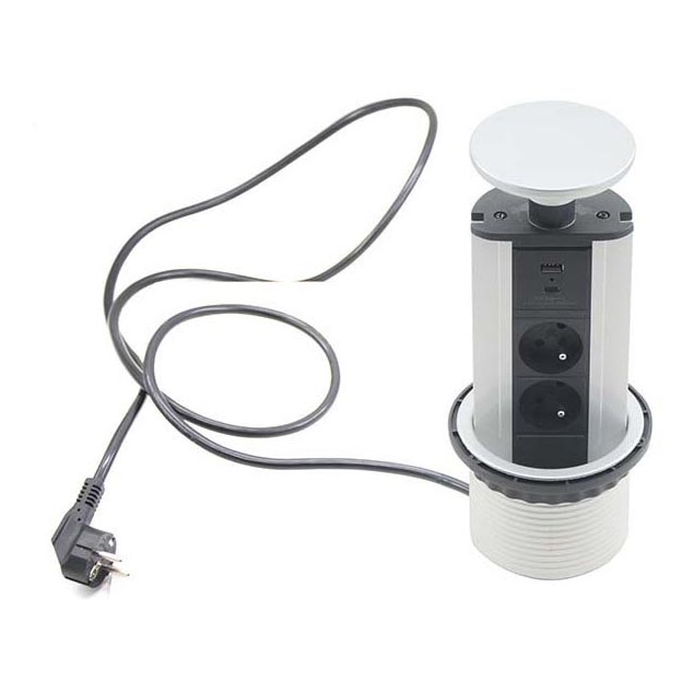 Colonne de prise de courant pour dessus de table 2x230V +USB-A 3,1A +UBS-C 15,5W 230V