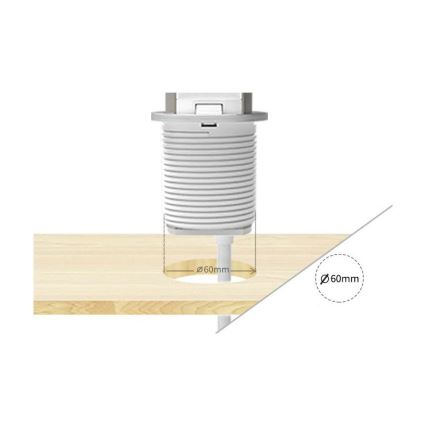 Colonne de prises pour plateau de table 2 x 230 V + USB-A + USB-C