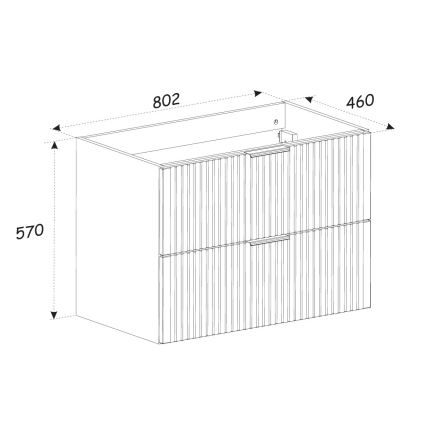COMAD ADEL OAK 82-80-B-2S - Onderkast voor wastafel ADEL 57x80,2 cm eiken