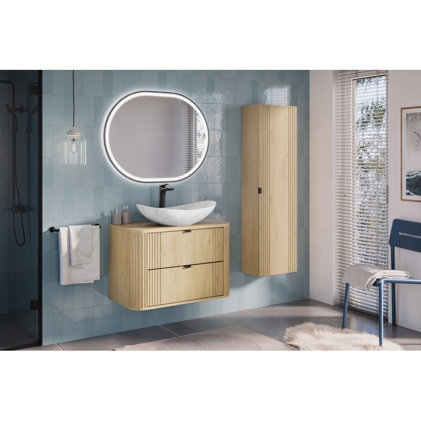 COMAD OVALIA CREMONA 82-80-46-2S - Meuble sous-vasque OVALIA 52x80 cm, chêne Cremona
