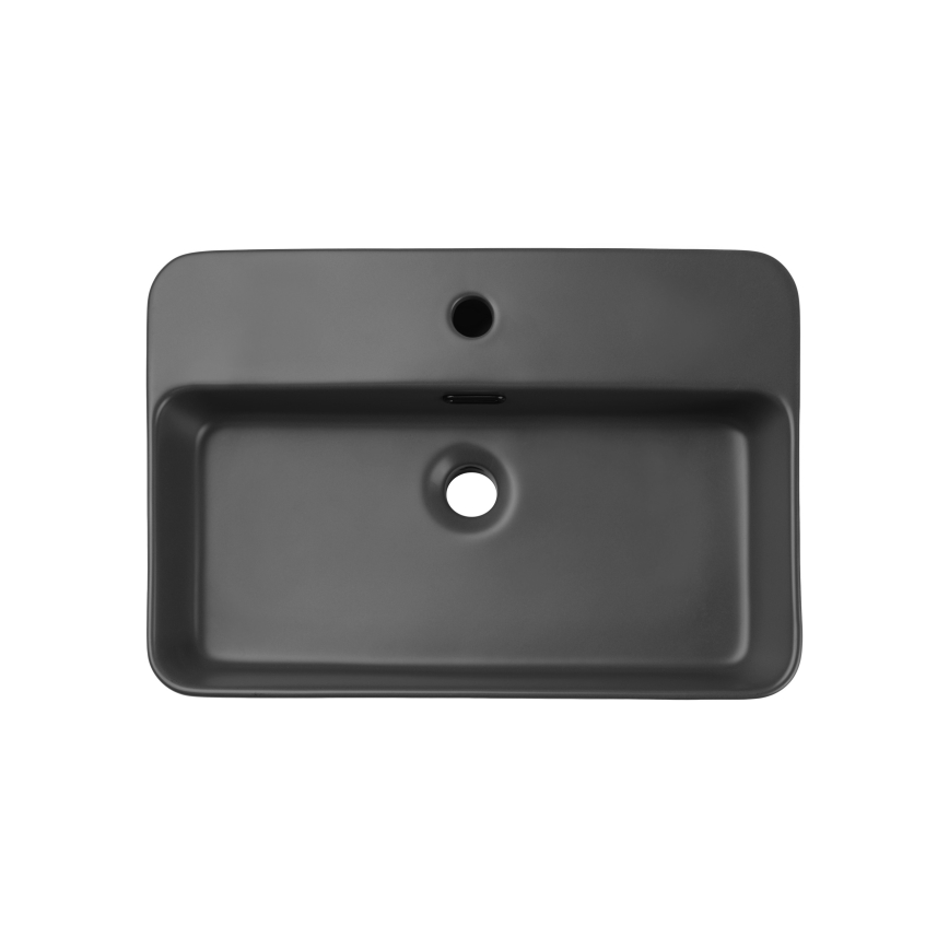 COMAD TRUST 2 MATT DARK GREY ( E-6282 ) - Aanrecht wastafel TRUST 55x38 cm keramiek/mat grijs