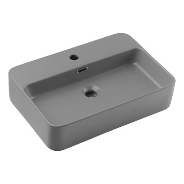 COMAD TRUST 2 MATT LIGHT GREY ( E-6282 ) - Aanrecht wastafel TRUST 55x38 cm keramiek/mat grijs