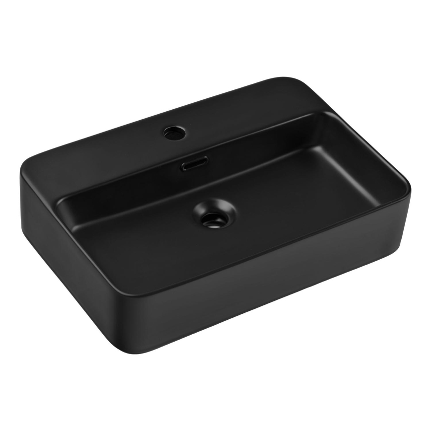 COMAD TRUST 2 NOIR ( E-6282 ) - Lavabo à poser TRUST 55x38 cm céramique/noir mat