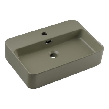 COMAD TRUST 2 OLIVER GROEN ( E-6282 ) - Aanrecht wastafel TRUST 55x38 cm keramiek/mat groen